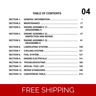 JCB ENGINES ISUZU A-4JG1 WORKSHOP MANUAL